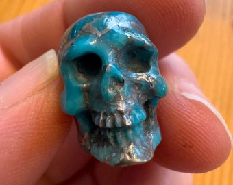 Sweet Tiny Turquoise Skull by Artifactual