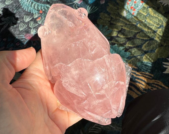 Super Sweet Rose Quartz Frog, Venturini Carve
