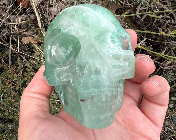 Green Fluorite Skull