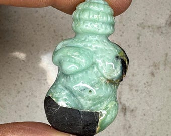 Stunning Turquoise Goddess Carving from Artifactual