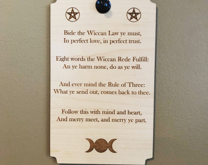 Wiccan Rede Plaque