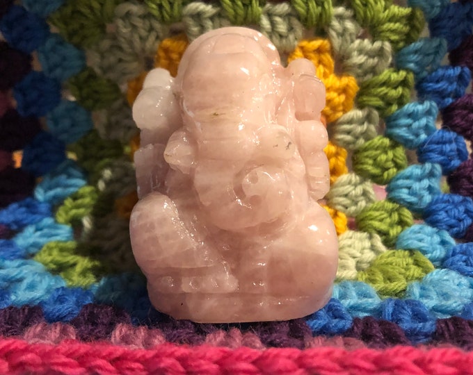 Small Rose Quartz Ganesh #4