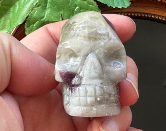 Igor De Souza Cute Quartz & Pink Tourmaline Crystal Skull