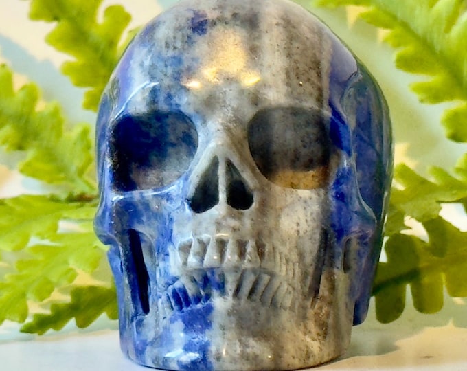 Lapis Lazuli Crystal Skull, 2", Exquisitely Carved