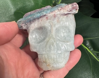 Ruby Kyanite Igor De Souza Crystal Palm Skull