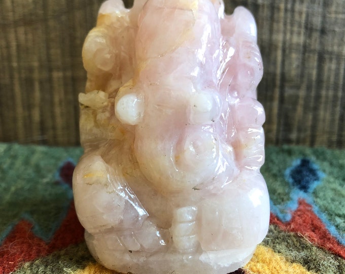 Small Rose Quartz Ganesh #3