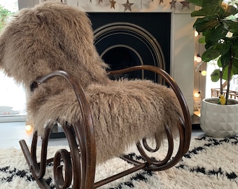 Caramel Mongolian Sheepskin Throw /Rug: Genuine Tibetan Lamb (48x24 in)