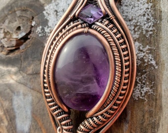 Large Amethyst Birthstone Pendant Family Heirloom