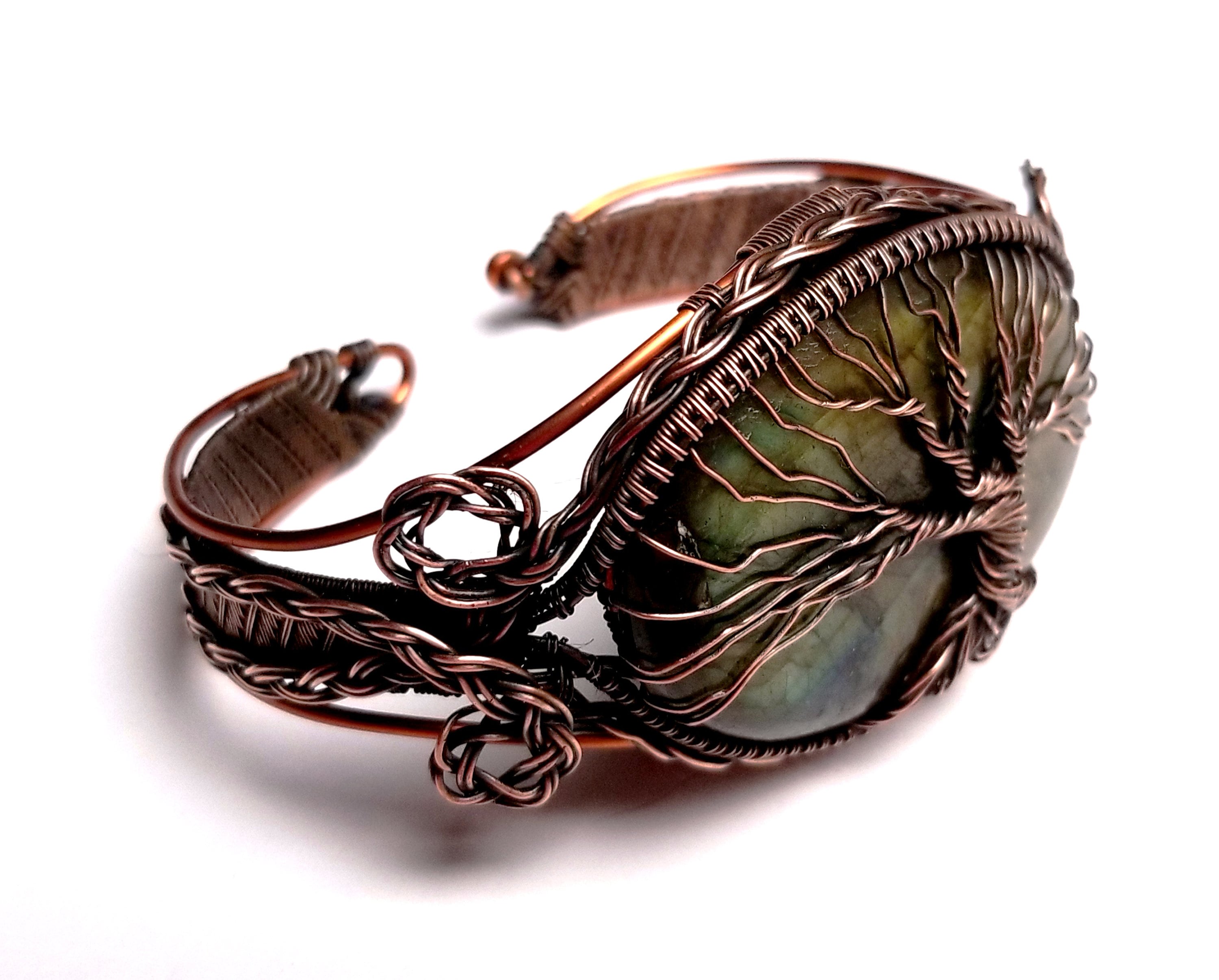 Wire Wrapped Bracelet Tutorial Tree of Life Cuff Bangle Copper Braide…