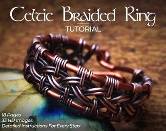 Celtic Knot Ring Wire Wrap Tutorial DIY PDF Book Lesson How to Make Step by Step Pattern Weave Weaving Weaved Wrapping Wrapped