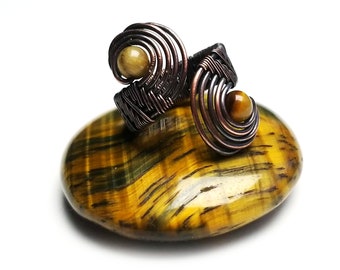 Tutoriel sur l'anneau d'enroulement de fil de fer tourbillonnant | Bijoux DIY pour débutants (Patron PDF)