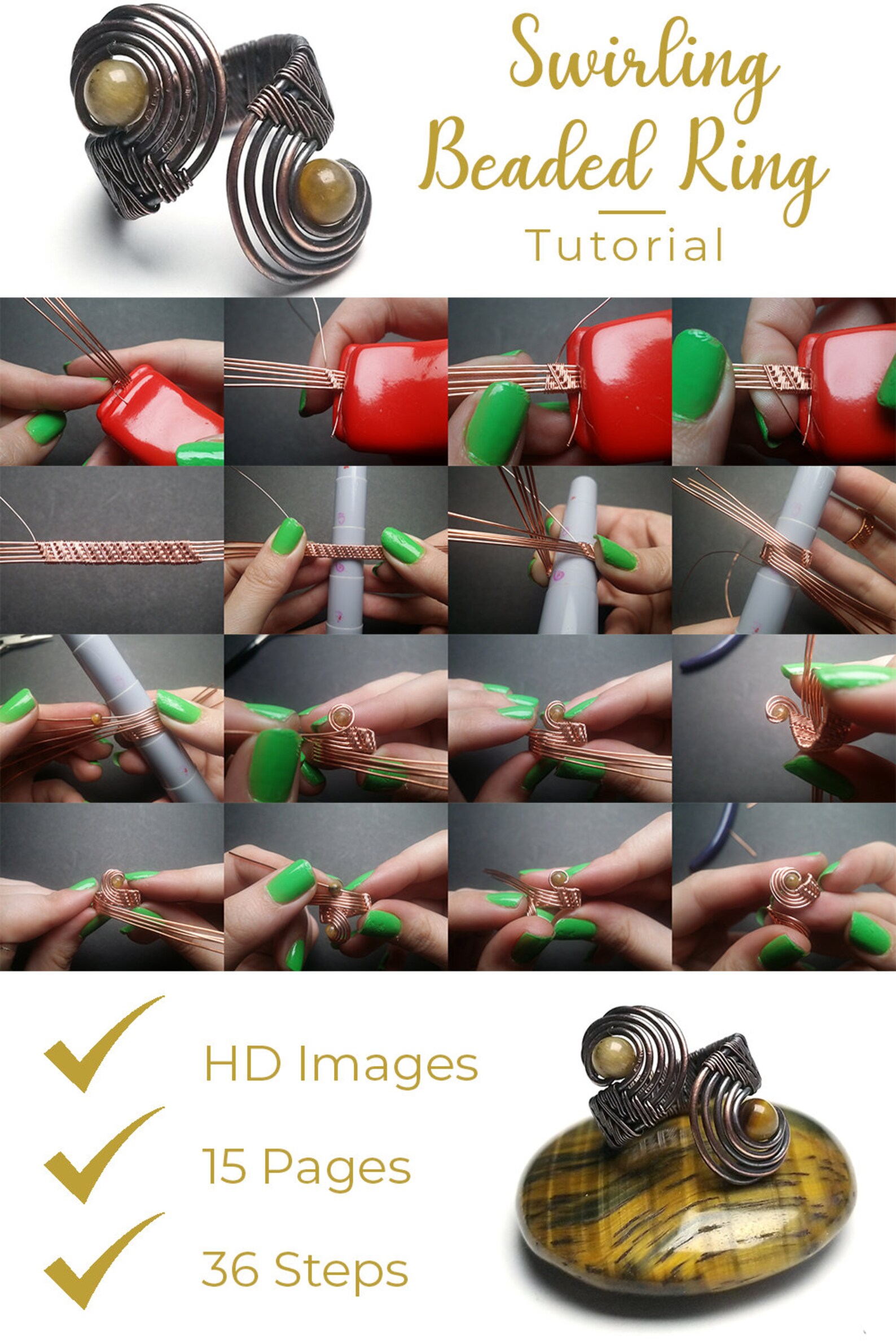 Wire Wrap Ring Tutorial Spiral Wire Wrap Ring Tutorial Etsy