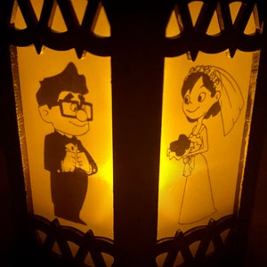Pixar UP Carl & Ellie inspired - Plastic Mini Lanterns- Customizable