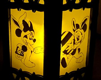 Easter Mickey Mouse and Friends Battery-Operated Plastic Mini Lantern Ornament