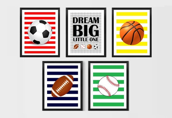 Nursery Wall Art Set Baseball Wall Art Boys Bedroom Decor Boys Nursery Art Basketball Wall Art Football Wall Art Sports Baby Boys