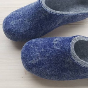 Handmade eco friendly felted slippers from natural wool grey womens felt slippers christmas gift image 6