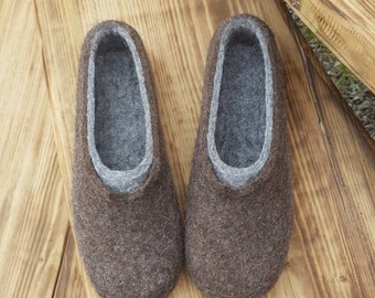 Shoes, Women's Shoes, Slippers, felted clogs, wool slippers, felted slippers, handmade, home shoes, wool slippers, grey slippers