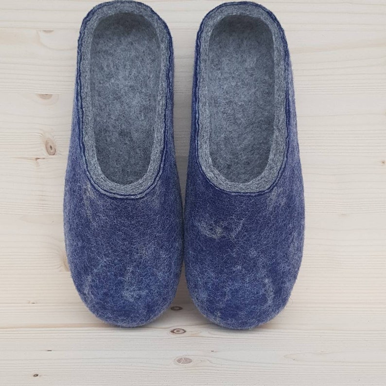 Handmade eco friendly felted slippers from natural wool grey womens felt slippers christmas gift image 5