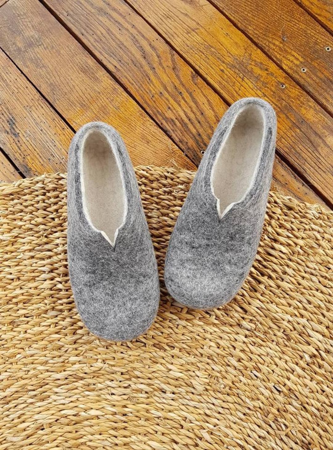 Chaussons en feutre pieds nus pour femme Yuri, bleu