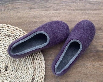 Women woolen slippers, home shoes, Natural woolen clogs, bedroom slippers, wool slippers, Warm wool slippers, filzschuhe