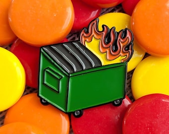 Dumpster Fire Enamel Pin