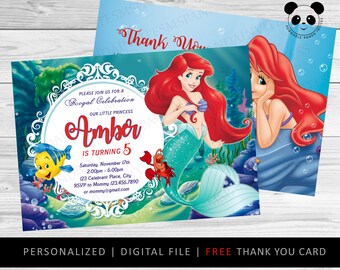 Zaproszenie urodzinowe Ariela (plik do druku cyfrowego)