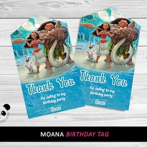 Moana Dankeschön Tags, Moana Geburtstag Tags, Moana Party Tags, Favor Tag, Moana Label Printables