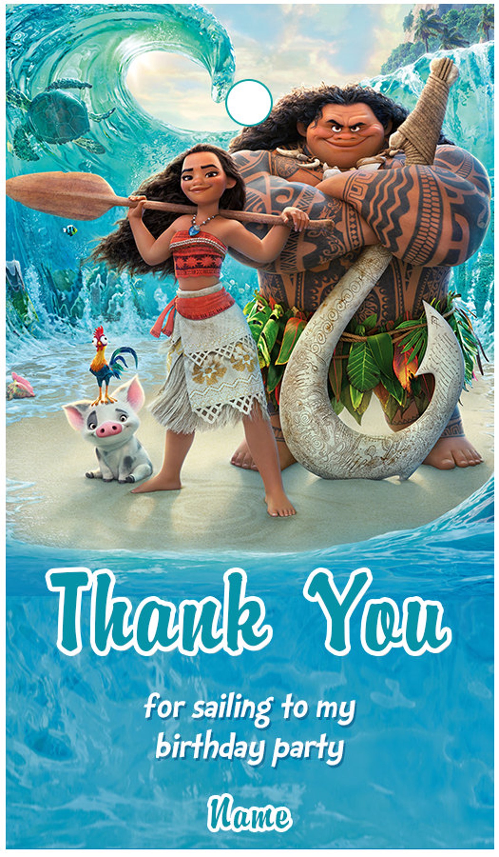 Moana Thank You Tags, Moana Birthday Tags, Moana Party Tags, Favor Tag ...