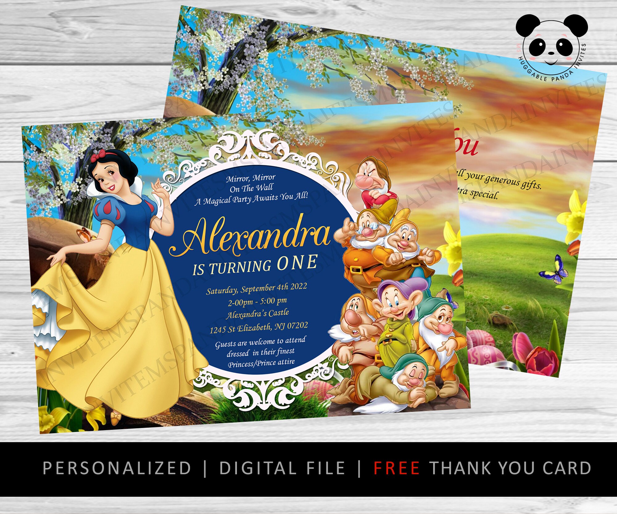 白雪姫 7人の小人 ビンテージ バースデーカード 白雪姫 7人の小人