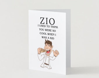 ITALIAN Birthday Card For ZIO | Instant Digital DOWNLOAD| Greeting Card||Birthday| Funny Birthday message for cool Italian Uncle's