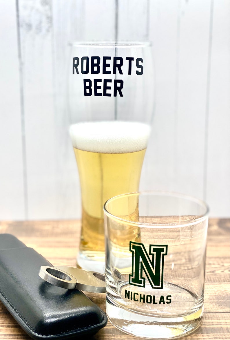 Personalized Groomsman DECALS for Whiskey glasses Beer steins CUSTOMIZE your Bridal party Glasses Great Gift idea for Wedding Party image 5