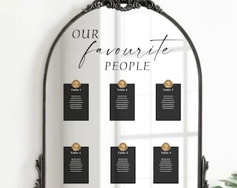 Custom Wedding Seating Chart Header: Vinyl Decal for Mirror/Acrylic/Archway | Our Favourite People