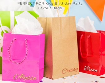 Personalized Vinyl Name Stickers | Bridesmaid Proposal Gift Bag Decals | Custom Party Favour Labels |Kids Birthday Party Favor Decals