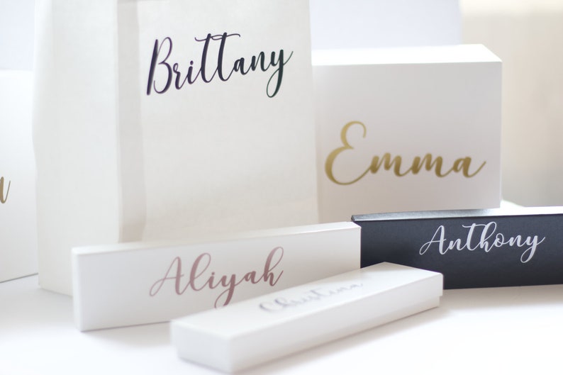 Personalisierte Geschenktüte DECALS Benutzerdefinierte Vinyl-Aufkleber Abziehbilder für Brautparty Vorschlag Boxen Personalisierte Aufkleber für Geschenke für alle Gelegenheiten Bild 5