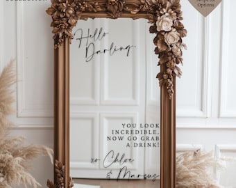 Wedding Welcome Mirror Decal | Custom Vinyl Lettering | Lush & Luxe Font Style