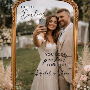 Wedding Mirror Decal, Custom Welcome Sign Sticker, Personalized Selfie Mirror Sign, Reception Entrance Decor, DIY Wedding Vinyl image 10