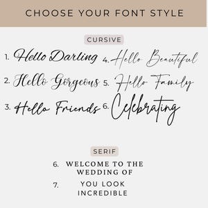 Wedding Mirror Decal, Custom Welcome Sign Sticker, Personalized Selfie Mirror Sign, Reception Entrance Decor, DIY Wedding Vinyl image 6