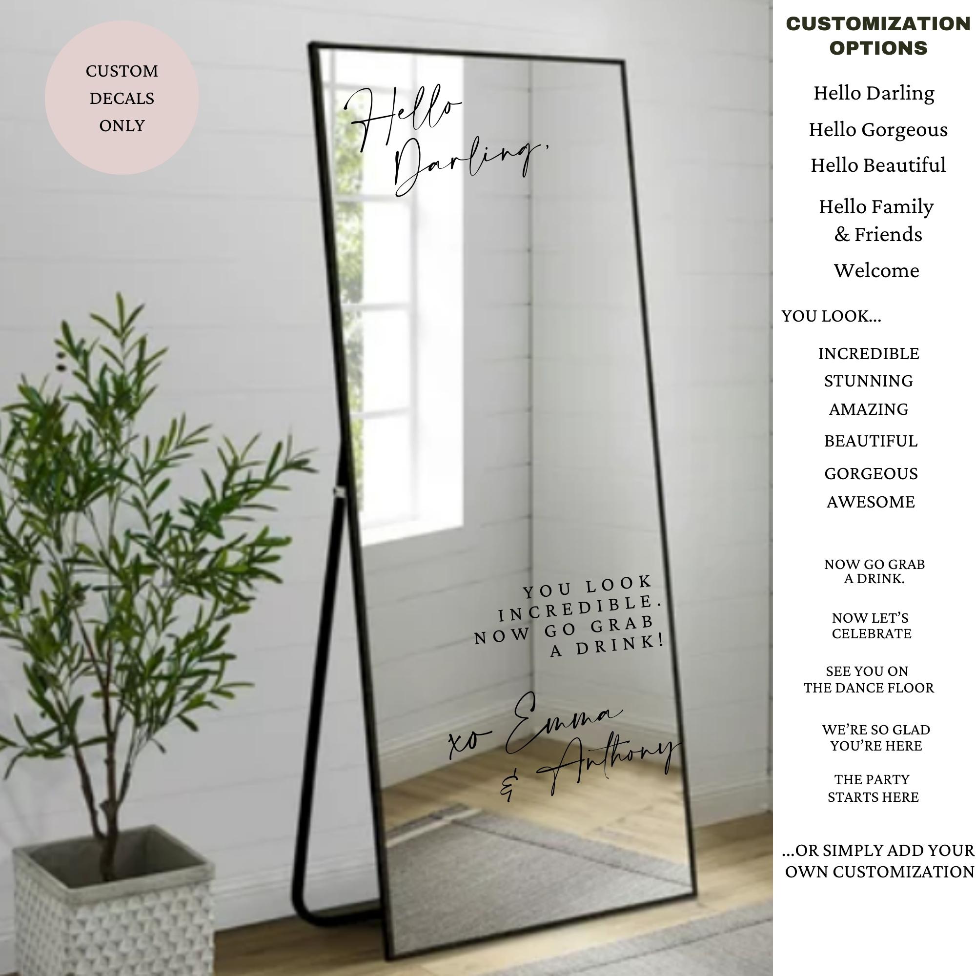 Welcome to our Wedding Entry Sign | Custom Selfie Mirror Decals | Wedding Decor | Wedding Removable Vinyl Sticker |  | DECALS ONLY