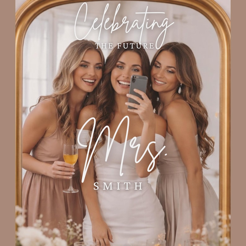 Wedding Mirror Decal, Custom Welcome Sign Sticker, Personalized Selfie Mirror Sign, Reception Entrance Decor, DIY Wedding Vinyl image 5