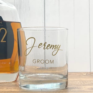 Personalized Groomsman DECALS for Whiskey glasses Beer steins CUSTOMIZE your Bridal party Glasses Great Gift idea for Wedding Party image 4
