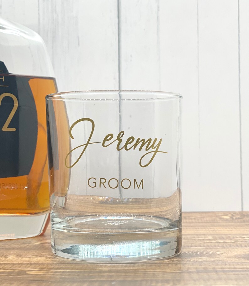 Personalized Groomsman DECALS for Whiskey glasses Beer steins CUSTOMIZE your Bridal party Glasses Great Gift idea for Wedding Party image 4