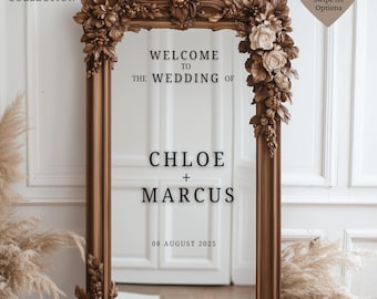 Wedding Mirror Welcome Sign Decal | Custom Mirror Vinyl Lettering | Welcome Sign | Elegant Mirror Entrance Sign | Personalized Wedding Decal