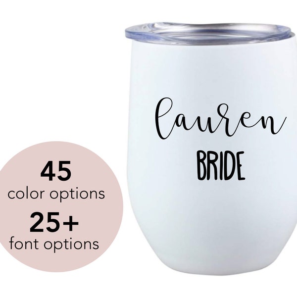 Personalized Wine Tumbler DECALS | Wine Glass Stickers for any Event | Wedding | Bachelorette | Girls or Guys Getaway Weekend |