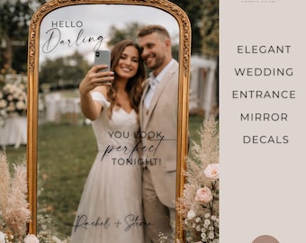 Wedding Mirror Welcome Sign Decal | Custom Mirror Vinyl Lettering  Welcome Sign |Elegant Mirror Entrance | Personalized Wedding Mirror Decal