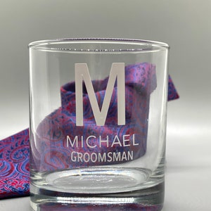 Personalized Groomsman DECALS for Whiskey glasses Beer steins CUSTOMIZE your Bridal party Glasses Great Gift idea for Wedding Party image 2
