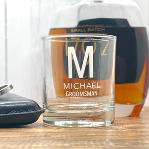 Personalized Groomsman DECALS for Whiskey glasses Beer steins CUSTOMIZE your Bridal party Glasses Great Gift idea for Wedding Party image 1