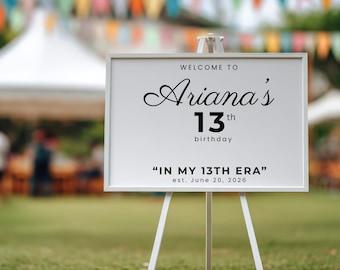 In My 13th Era Vinyl Decal, Birthday Decor Stickers, Selfie Mirror Decal, Balloon Arch Backdrop, Acrylic Welcome Sign, Photo Booth or Frame.