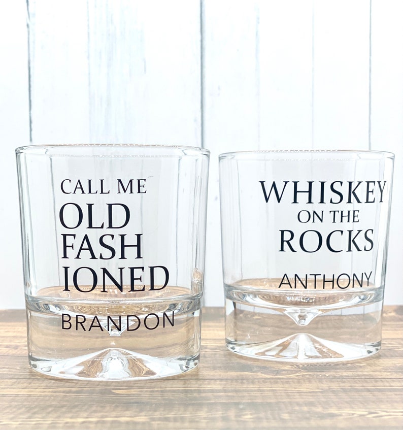 Personalized Groomsman DECALS for Whiskey glasses Beer steins CUSTOMIZE your Bridal party Glasses Great Gift idea for Wedding Party image 6