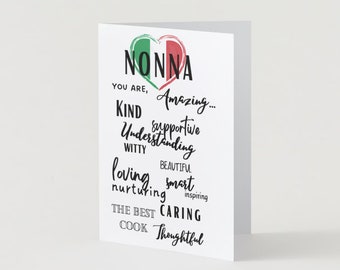 ITALIENISCHE Geburtstagskarte für NONNA | Sofortiger digitaler DOWNLOAD | Grußkarte||Geburtstag| Lustige Geburtstagsbotschaft mit Mano Cornuto Handgeste