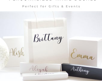 Personalized Name Vinyl Decals | Custom Gift Bag Stickers | Bridesmaid Proposal Labels | Wedding Favor Box Names | Party Decor